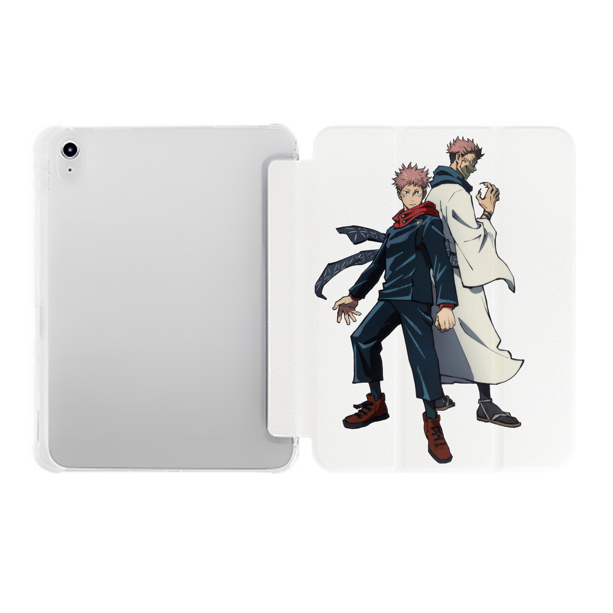（画像用） 呪術廻戦 Jujutsu Kaisen IPad ケース ペン収納付き 三つ折りスタンド PUレザー×シリコン 対応機種9.5/10.5/10.9インチ